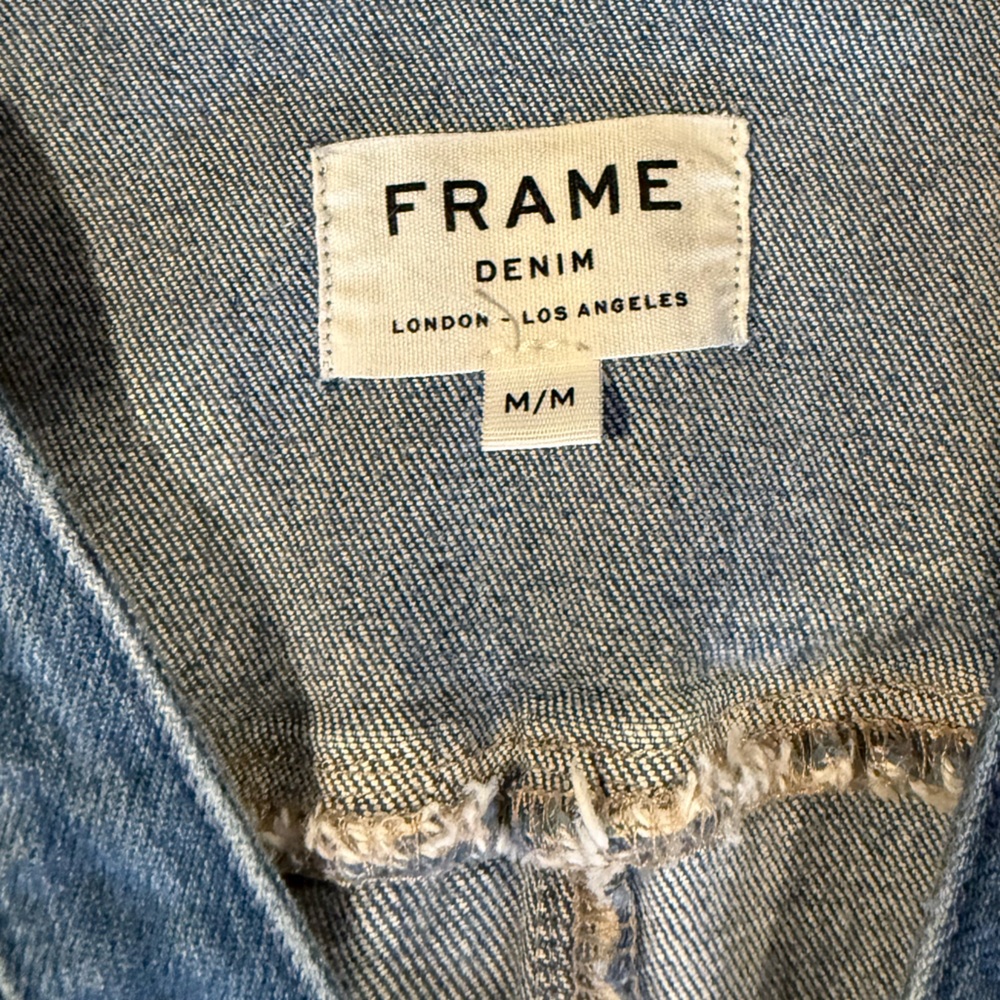 Frame Denim Blue Jeans Women's Le Slender Jumpsuit Overalls Size Medium 27 - Picture 2 of 12